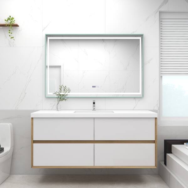 slide 2 of 41, Selina 60" Wall Mounted Vanity with Single Sink