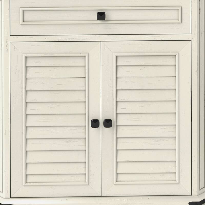 Moasis 67 Inch Farmhouse Kitchen Pantry Cabinet with Microwave Stand Charging Station and Ample Storage
