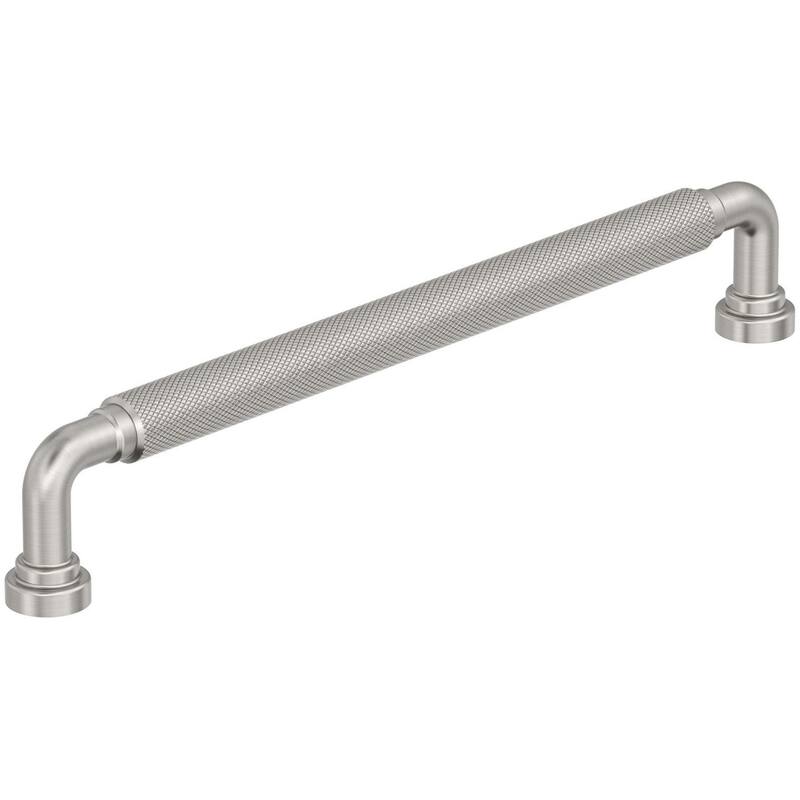 Amerock BP37685 Collet 7-9/16" Center to Center Knurled Handle Cabinet - Satin Nickel