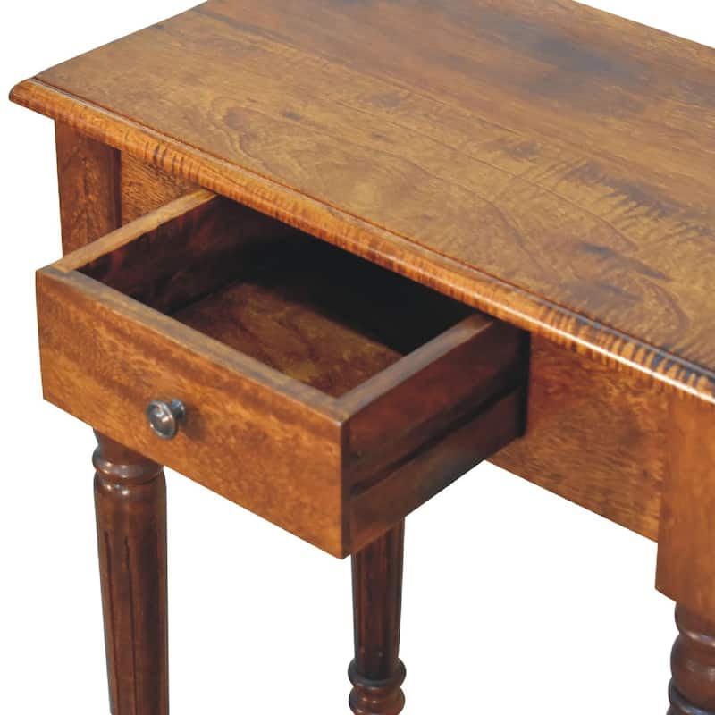 Artisan Furniture Chestnut Turned Leg Writing Desk ,Brown,1 Drawer