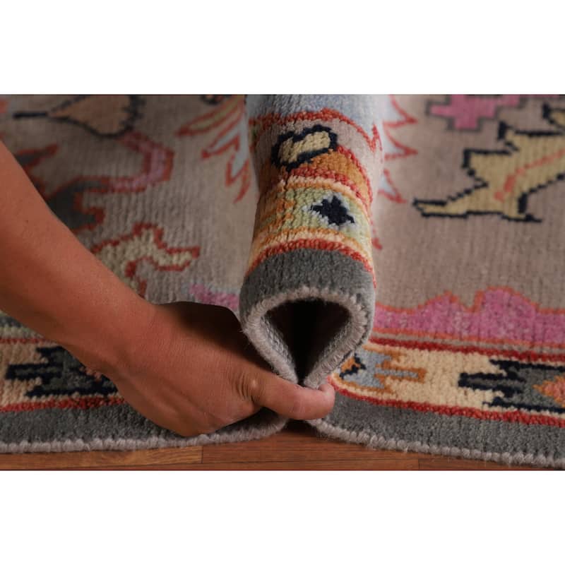 Gray Oushak Oriental Area Rug Handmade Bedroom Wool Carpet - 8'11"x 11'9"