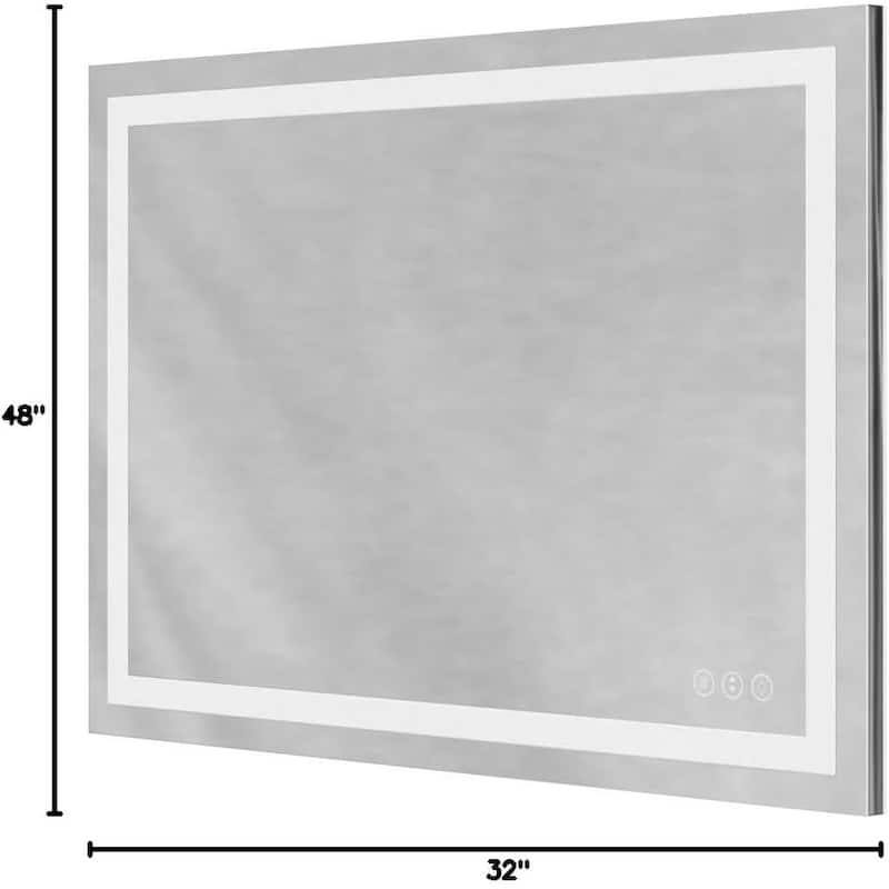 48x32 Inch Frameless LED Bathroom Mirror,Smart Mirror