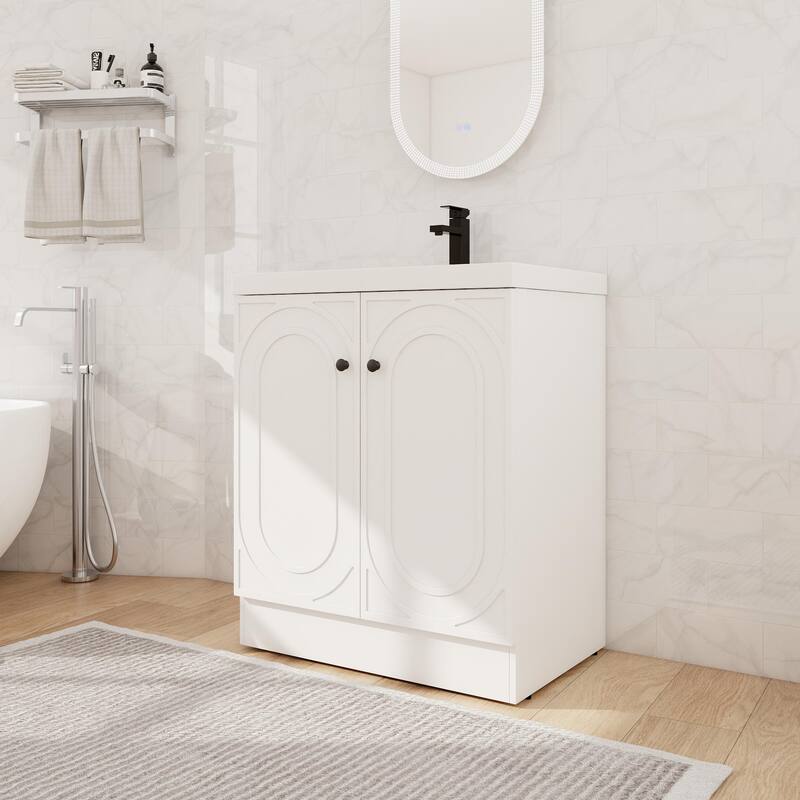 Beingnext 24"/30"/36" Bathroom Vanity with Sink, Freestanding Bathroom Vanity with Soft Close Door and Adjustable Shelf