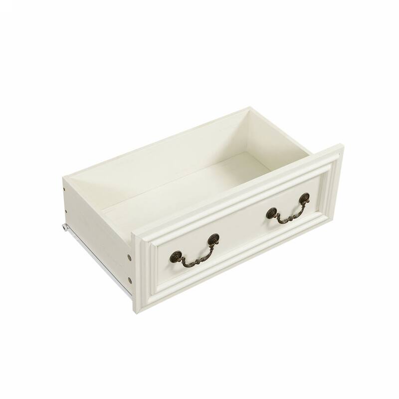 Anmytek Rustic Farmhouse 7-Drawer Dresser - Antique White Vintage Storage Organizer