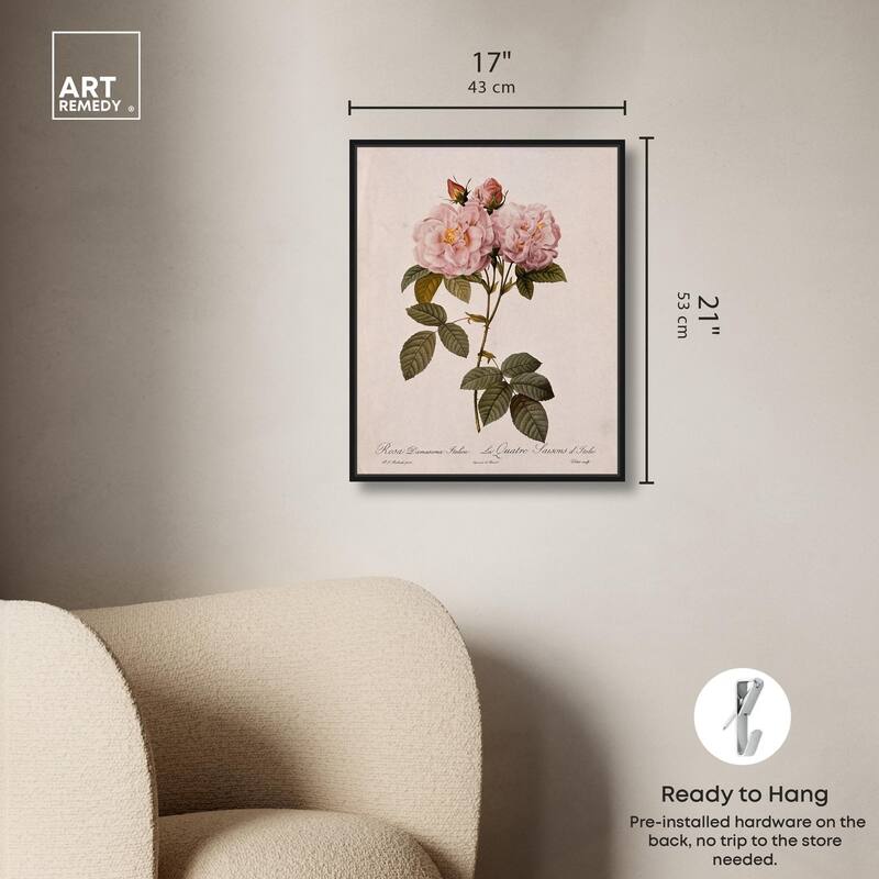 Damask Rose Canvas by Art Remedy