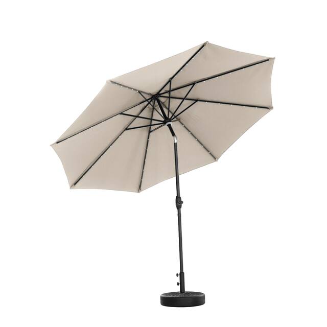 Ainfox 10ft Patio Umbrella with Lights Outdoor Solar Umbrella