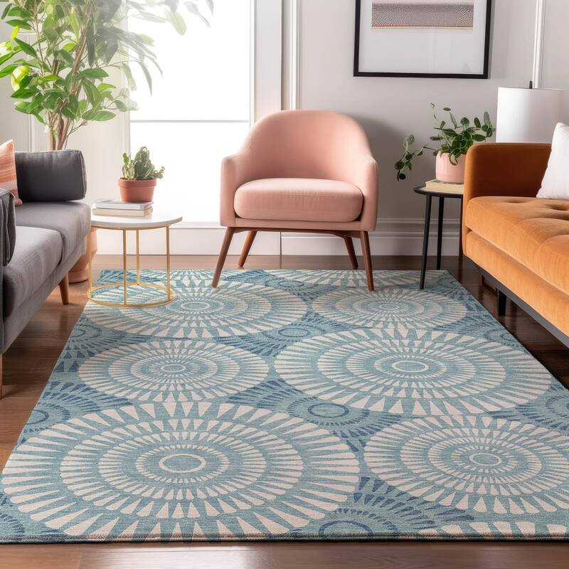 Premium Washable Super Soft Casual Geo Mayfield Rug - Teal - 10' x 14'