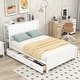 preview thumbnail 2 of 24, Full Size Platform Bed with Drawers and Storage Shelves