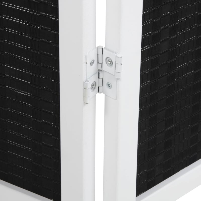 Roundhill Furniture Inkwell 4-Panel Bamboo Room Divider, Folding Portable Partition Screen