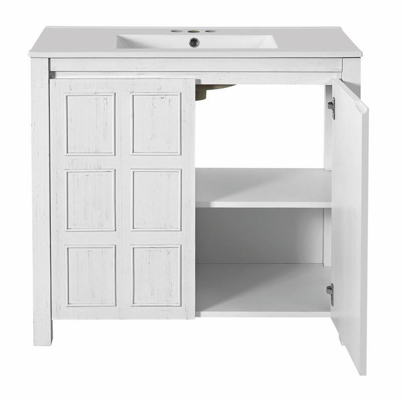 36" Bathroom Vanity Organizer with Sink - Combo Cabinet Set & Storage