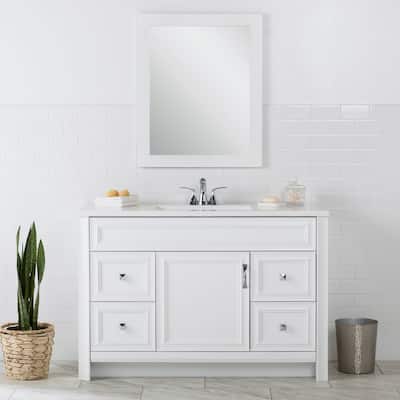 Spring Mill Cabinets Nimay 48.5" Bathroom Vanity With 1-Door Cabinet, 4 Drawers, and White Sink Top