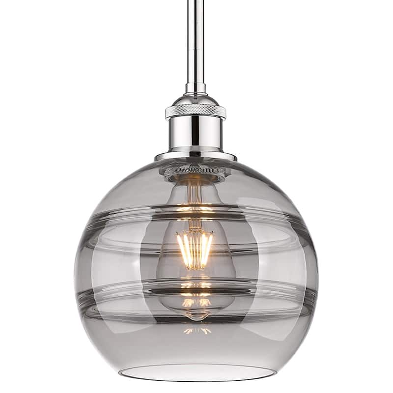 Innovations Lighting 616-1S 9 8 Rochester Pendant Rochester 8" Wide - Polished Chrome / Light Smoke