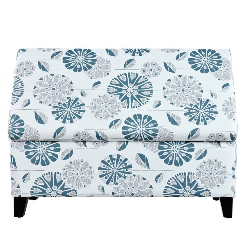 Versatile Floral Patterned Ottoman for Home with Hidden Compartment