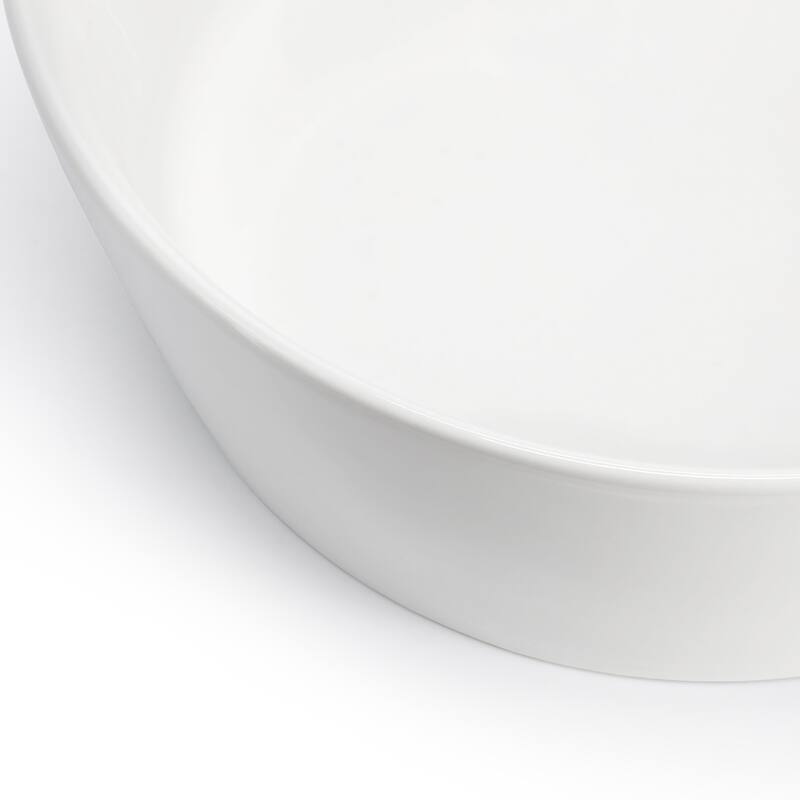 Gibson Home 2 Piece 6.75 Inch Round Fine Ceramic Side Bowl Sets in White