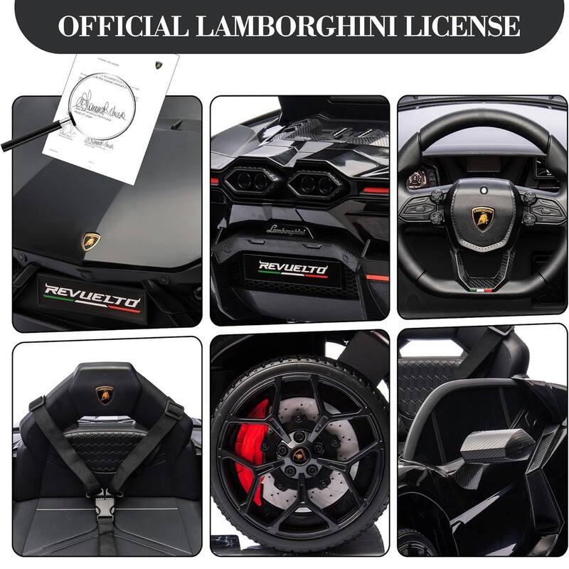 12V Kids Ride on Car Toy, Licensed Lamborghini Revuelto for Kids Best Gift