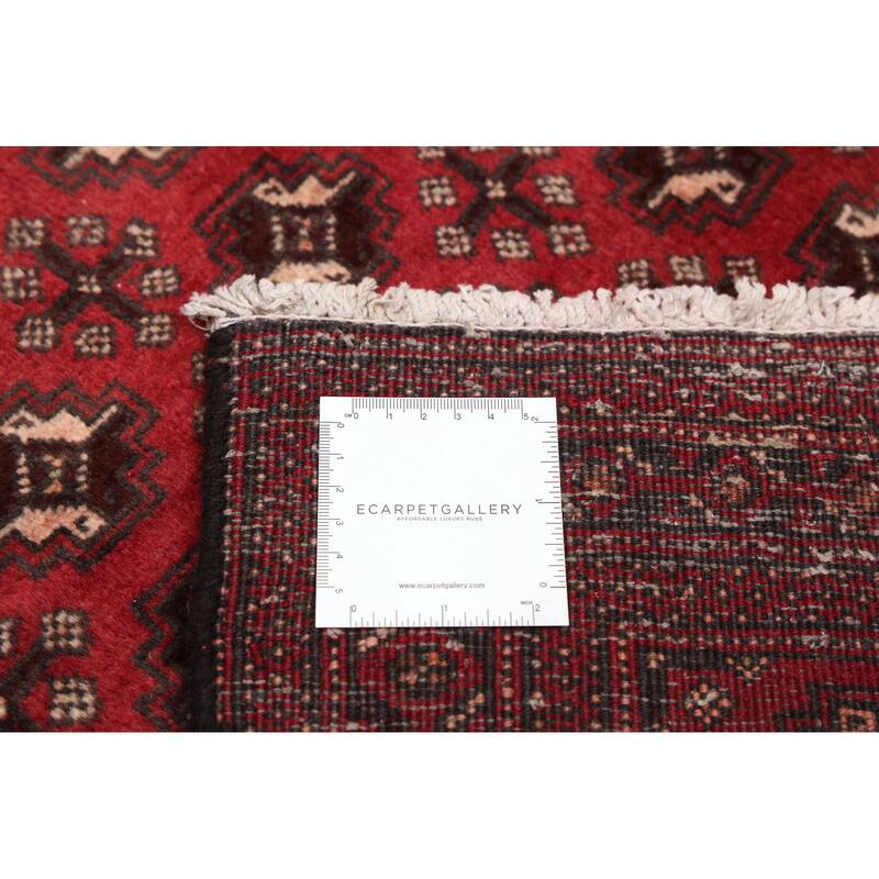 ECARPETGALLERY Hand-knotted Teimani Red Wool Rug - 2'8 x 9'6