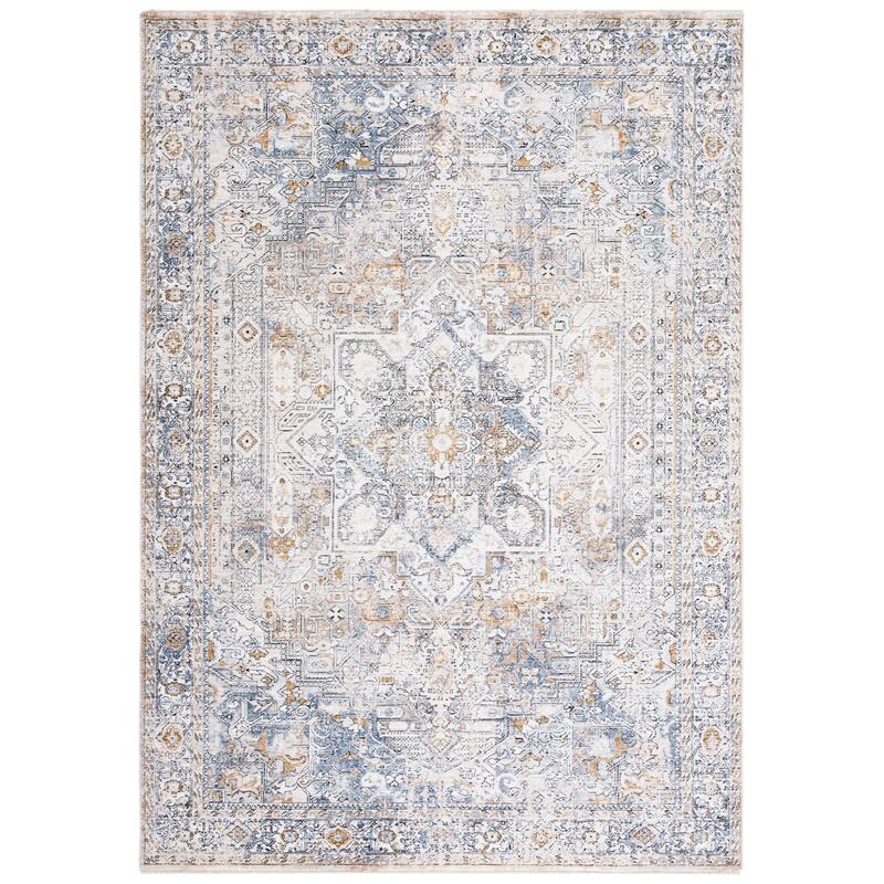 SAFAVIEH Moondust Axele Vintage Oriental Rug - 6' Square - Ivory/Blue
