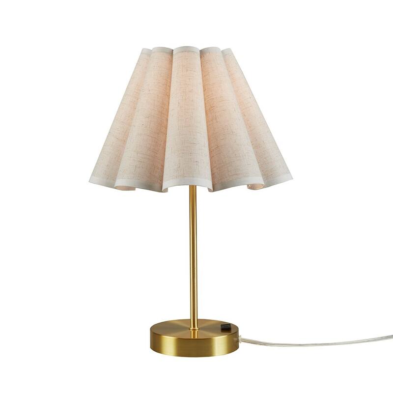 Tap-Control and Dimmable Accent Table Lamp with Power Outlet Gold See below