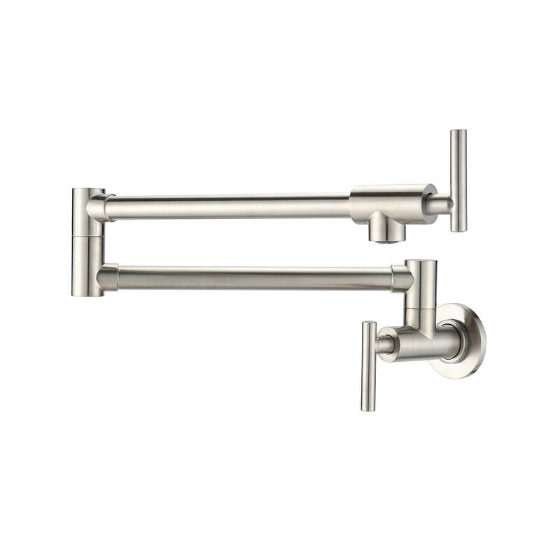 Dornberg Modern Wall Mount Pot Filler with 2 Handle Kitchen Faucet