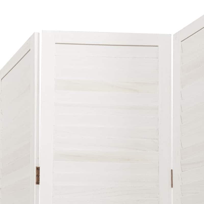vidaXL Room Divider Privacy Screen Living Room White Solid Wood Paulownia