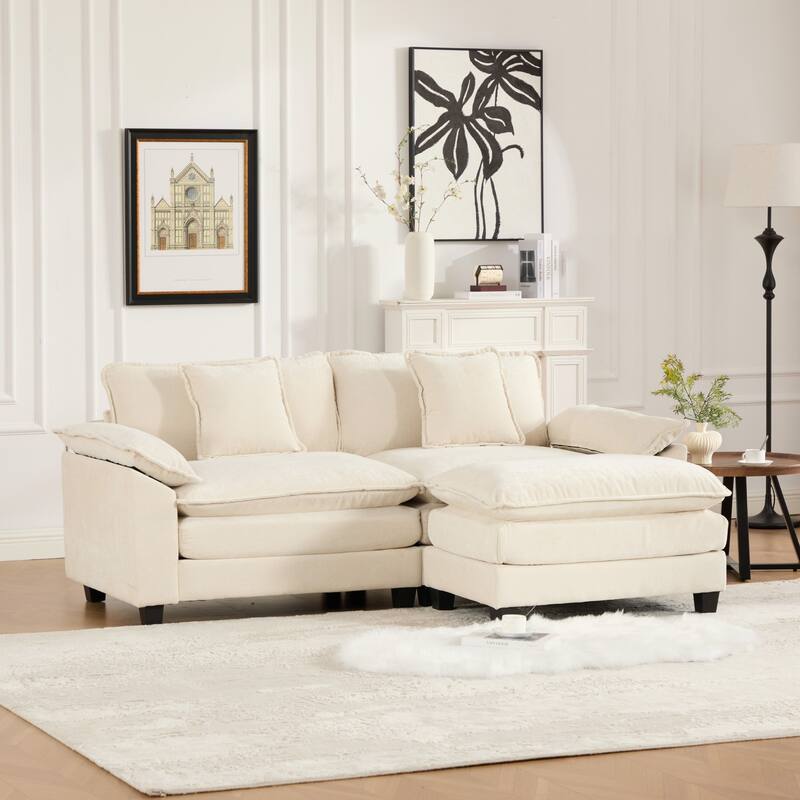 Wider Armrest LoveSeat (Ottoman is not included), Modern Sectional Couch, for Living Room Bedroom and Apartment