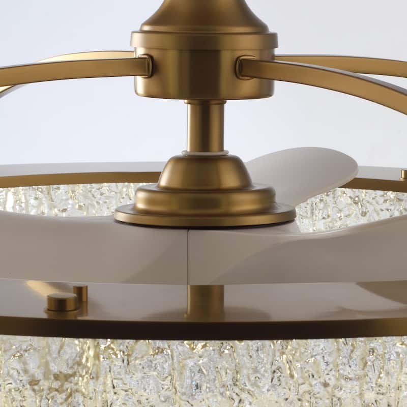 Ceiling Fan 33" Perimost 3-Blade Gold Crystal LED