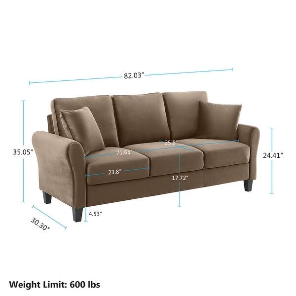 Shop 82 Inch Couch Sofa Modern Velvet Sofa 3 Seater Couch For