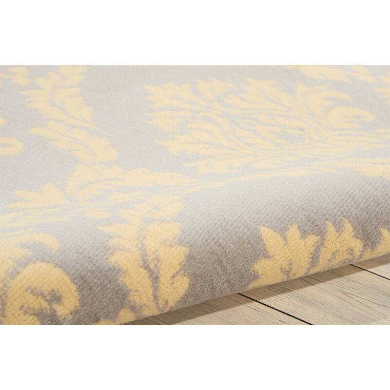 Nourison Grafix Vintage Floral Damask Cream Grey Area Rug