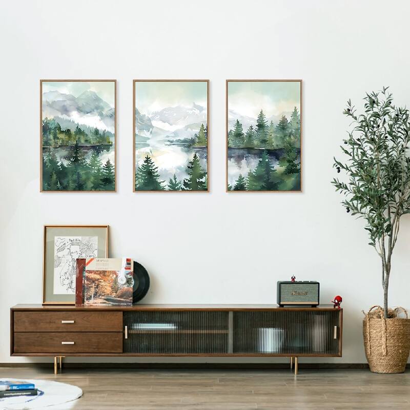 Forest Wall Decor, Nature Green Pines Wall Painting, Forest Wilderness