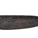 preview thumbnail 5 of 3, Chiseled Texture Black Iron Elongated Tray, Small - 2H x 20W x 5D