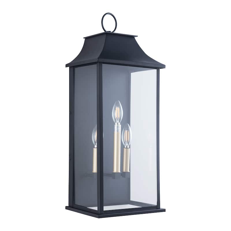 Maxax Black Metal Glass Shade Outdoor Wall Light