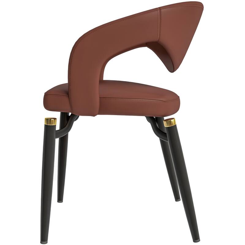 Entice Dining Chairs Upholstered Leather with Iron Legs Modern Accent Arm Chairs