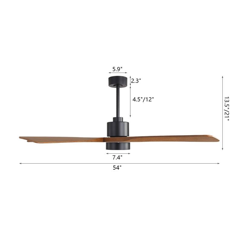 WINGBO 54" and 64" 5 ABS Blades DC Motor Indoor Ceiling Fan with Light & Remote