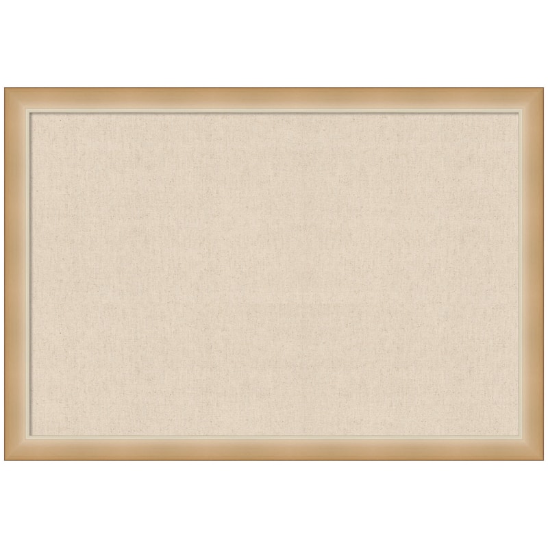 Kate and Laurel Pinboard Neutral Linen - 39x27 - Eva Ombre Gold Narrow