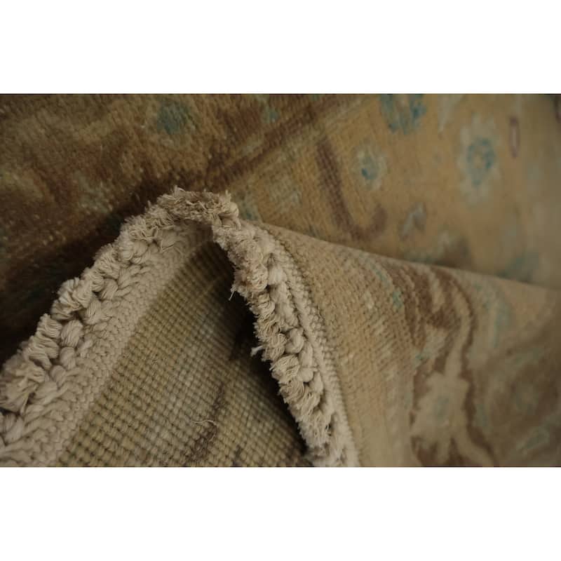 Hand Knotted Oriental 100% Wool Carpet Traditional All-Over Beige & Ivories Ziegler Area Rug - 3' 10'' X 2' 0''