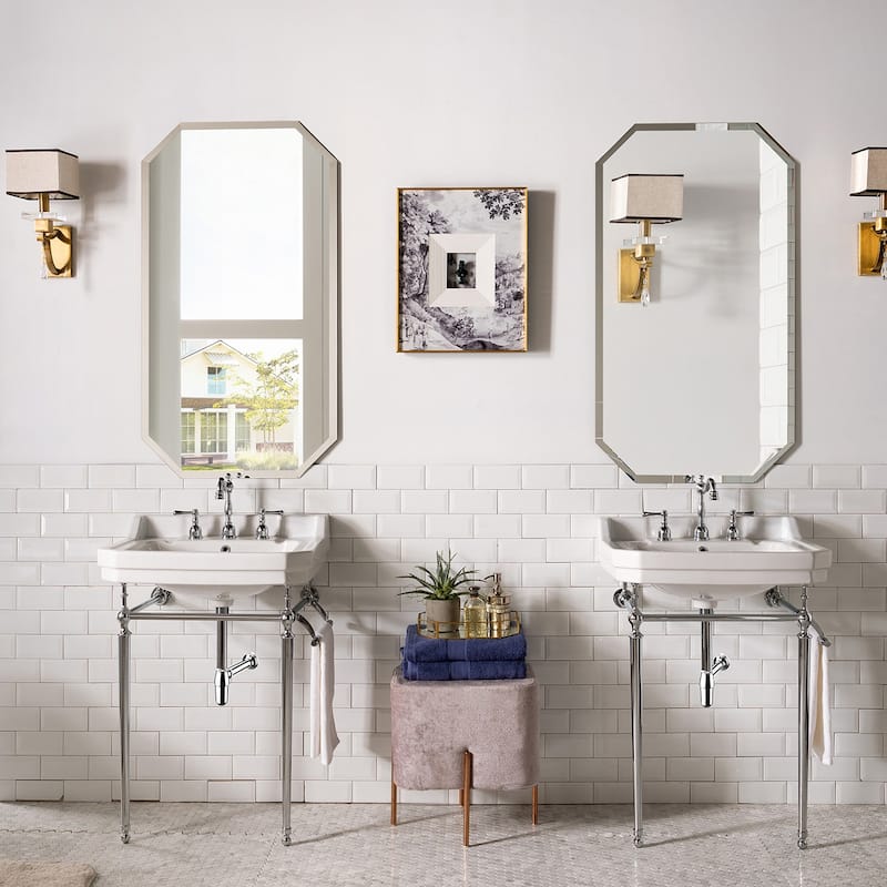 Wellington 24" Single Console Sink with Metal Finish Stand
