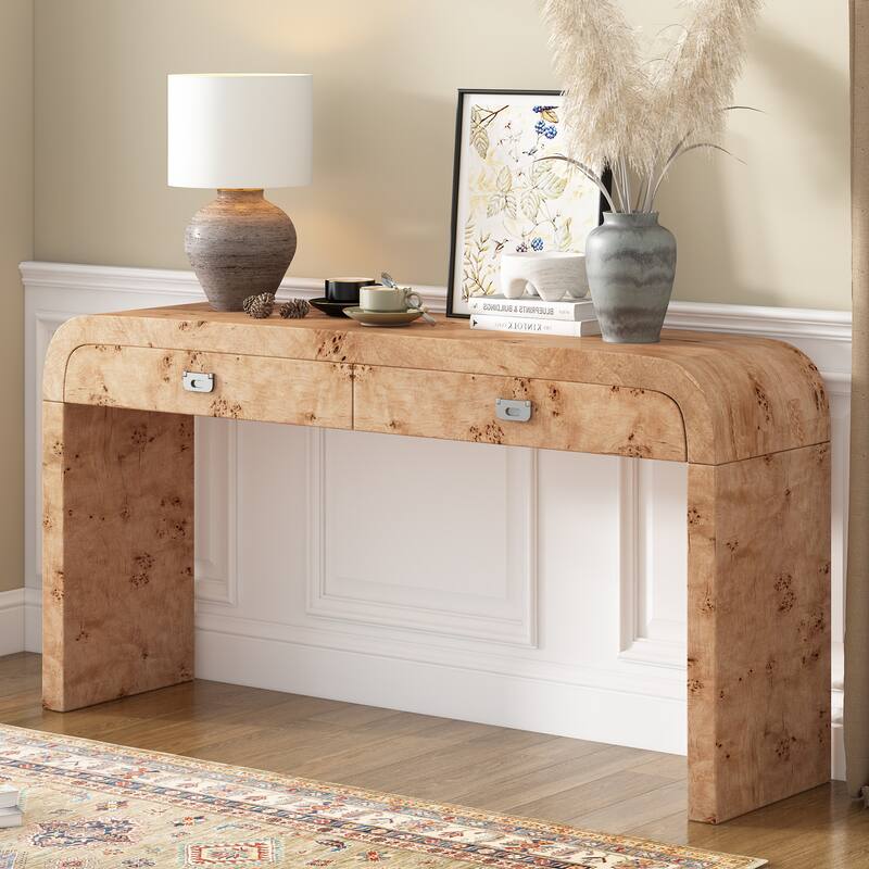 Round Corner Design Console Table Entryway Hallway Table Living Room Accent Table