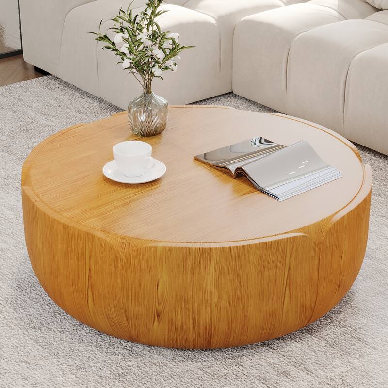 GDFStudio Evandor Tulip-Shaped Magnesium Oxide Coffee Table for Indoor and Outdoor