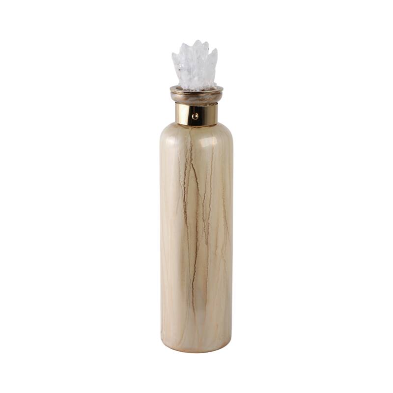 Glass Decorative Vase Glam Accent with Stone Details Modern Style