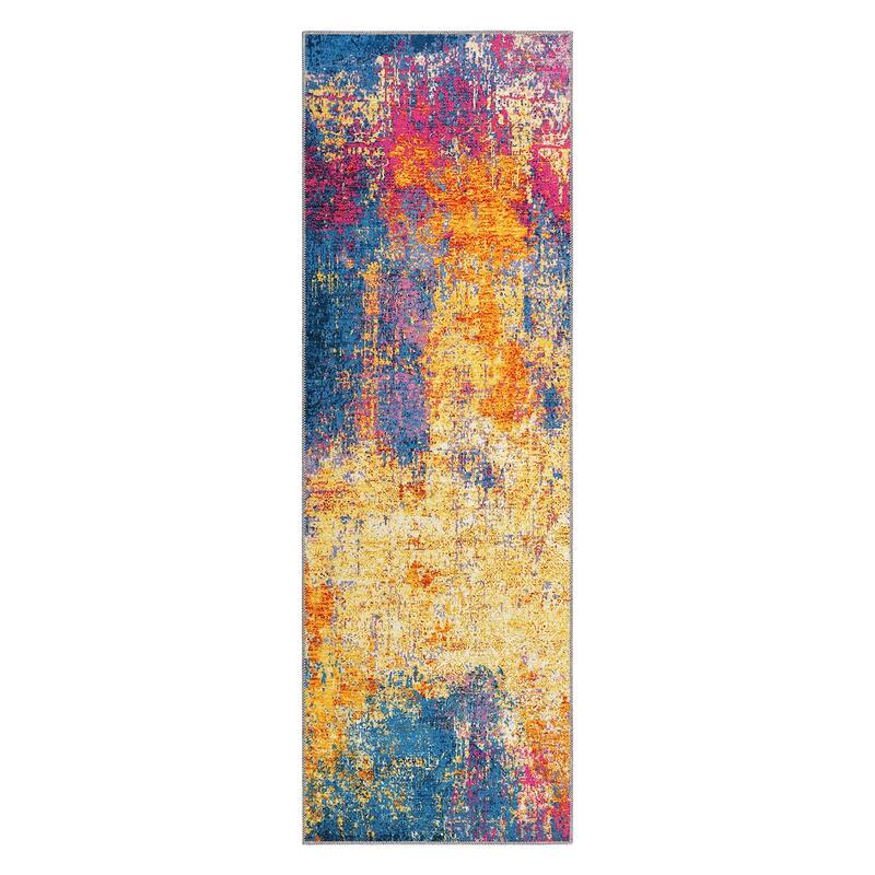 Garvee Area Rug Modern Abstract Area Rug Stain Resistant Non-Slip Rug