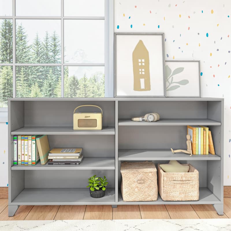 Max and Lily Classic 6-Shelf Bookcase - Grey