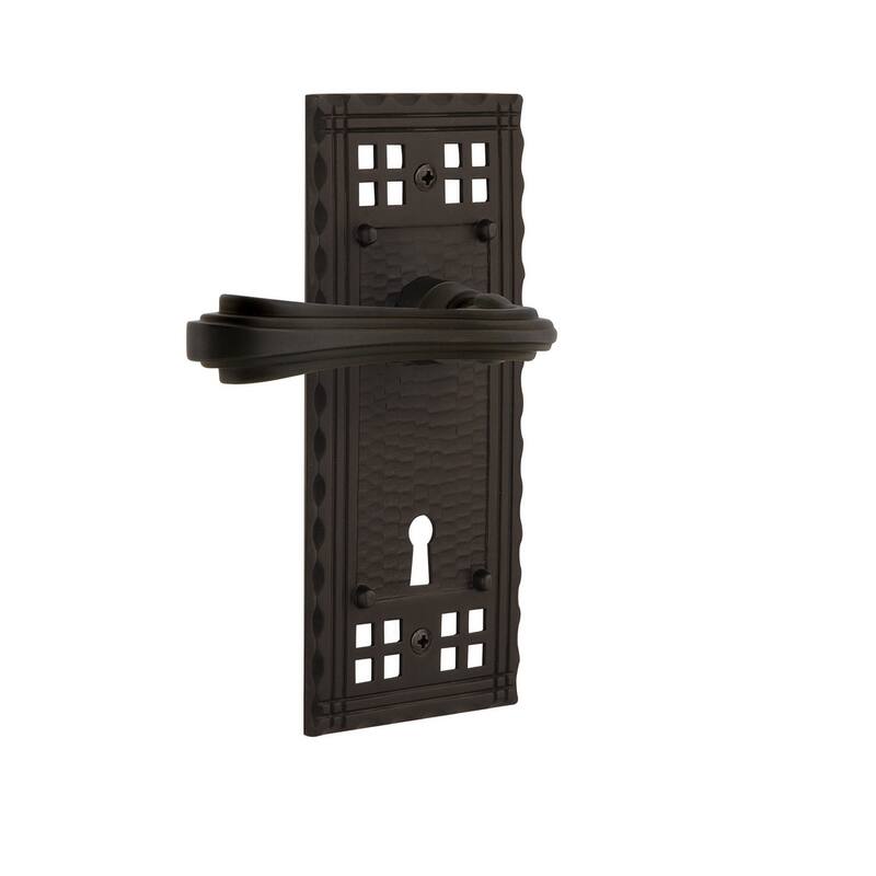 Nostalgic Warehouse Fleur Privacy Door Lever Set with Craftsman Rose