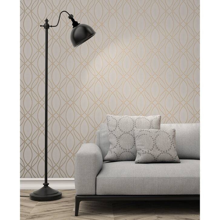 Advantage Lisandro Rose Gold Geometric Lattice Wallpaper - 20.5 x 396 x 0.025
