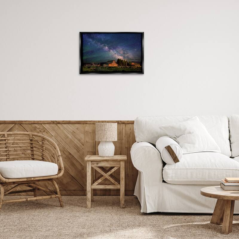 Stupell Nebula Sky over Farm Scene Framed Floater Canvas Wall Art Design By Royce Bair