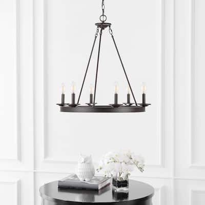 SAFAVIEH Joris 6Lt Chandelier - 26.25" x 26.25" x 30.5-102.5"