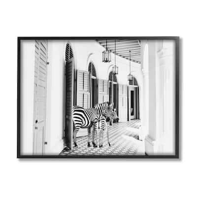 Stupell Zebra Safari Animals in Traditional Home Architecture Framed Wall Art