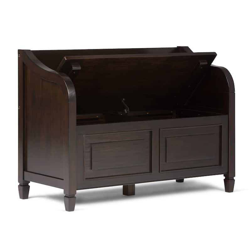 WYNDENHALL Hampshire SOLID WOOD 42 inch Wide Traditional Entryway Storage Bench - 42 W x 18 D x 29.5 H