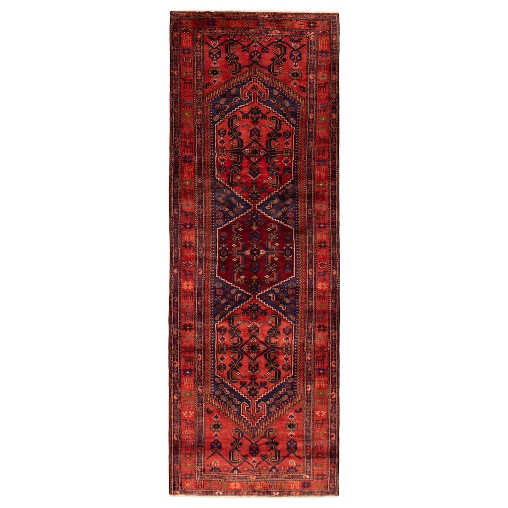 ECARPETGALLERY Hand-knotted Anadol Red Wool Rug - 3'8 x 10'5