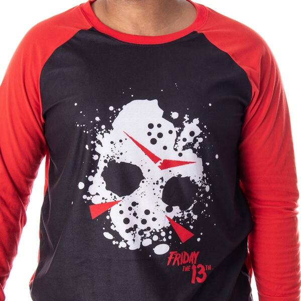 Shop Friday The 13th Men S Jason Hockey Mask Raglan Shirt And Pants 2 Piece Pajama Set Overstock 31998698