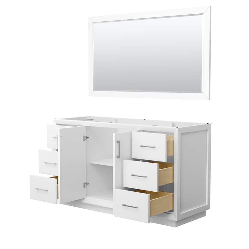 Strada 60-Inch Single Vanity Cabinet, 58-Inch Mirror